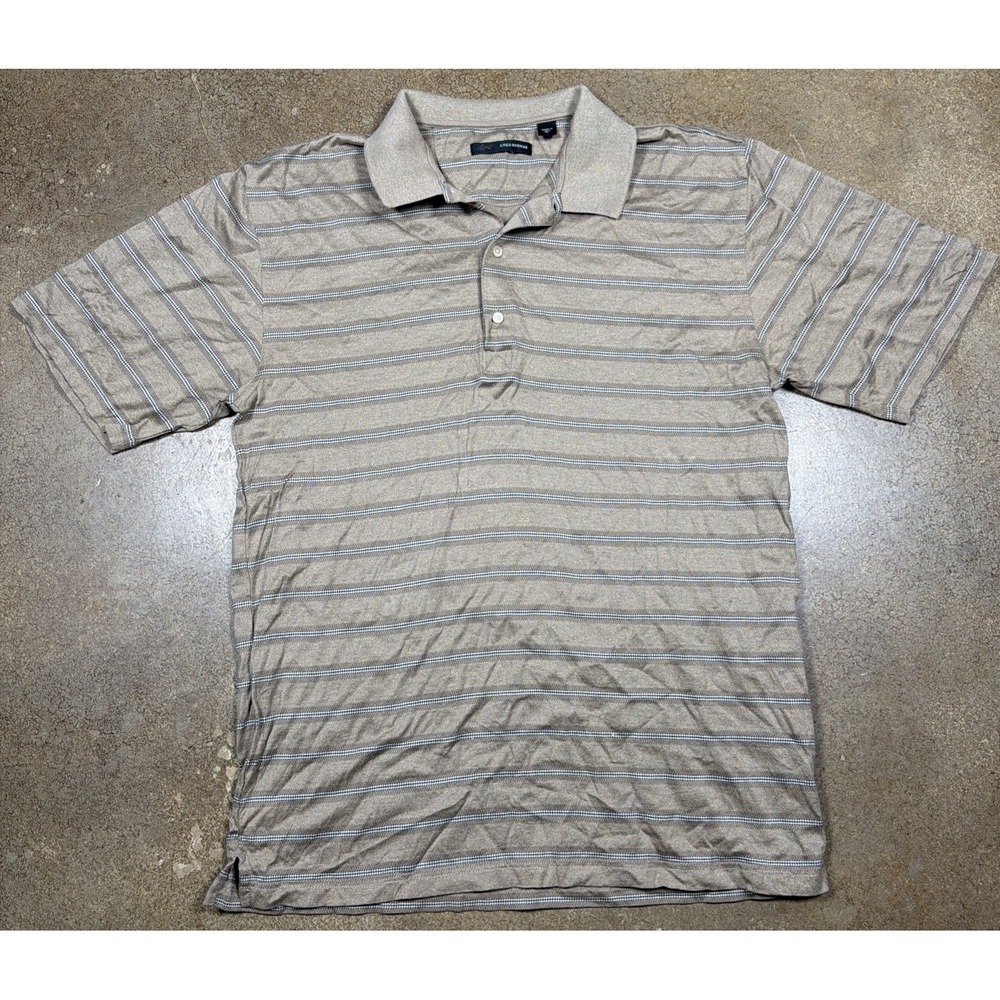 Greg Norman Collection Men's Size XL Polo Multi Colored Striped 100% Cotton